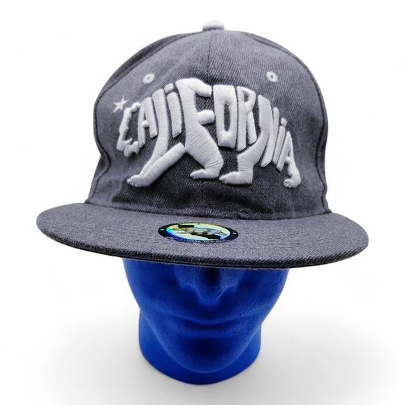 CALIFORNIA REPUBLIC Brand California Bear Embroidered Snapback Gray Cap - Picture 6 of 11